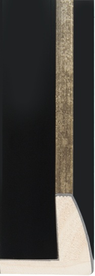 Baklijst rond zwart/zilver, 20